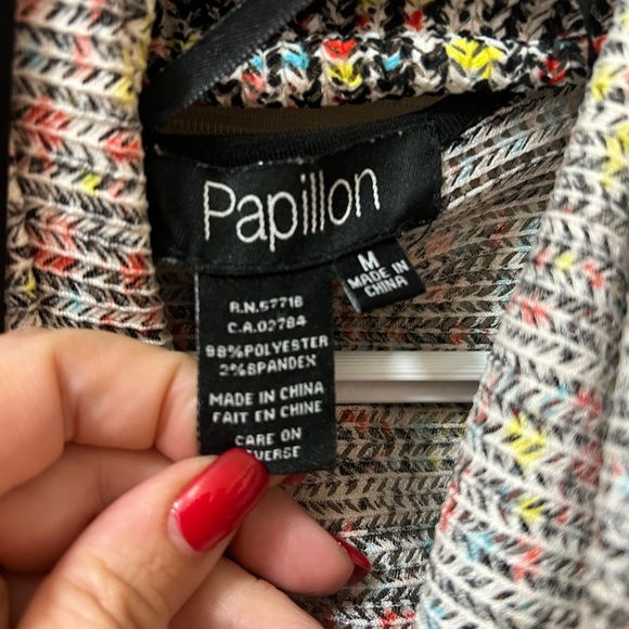 🔴 Papillon Multicolour Knit Wrap Cardigan Size Medium Long Sleeve - Picture 3 of 7